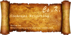 Csoknyai Krisztina névjegykártya