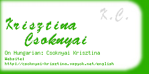 krisztina csoknyai business card